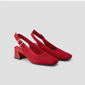 Worn once - Vivaia sling back block heels